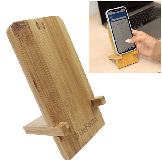 Custom logo Bamboo Wireless Charger Phone Stand