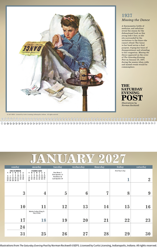 The Saturday Evening Post Illustrations by Norman Rockwell Calendar
