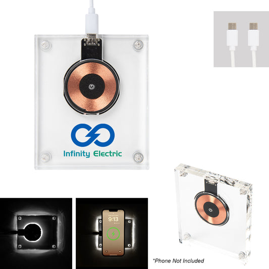 Custom logo 15W Acrylic Light Up Wireless Charger