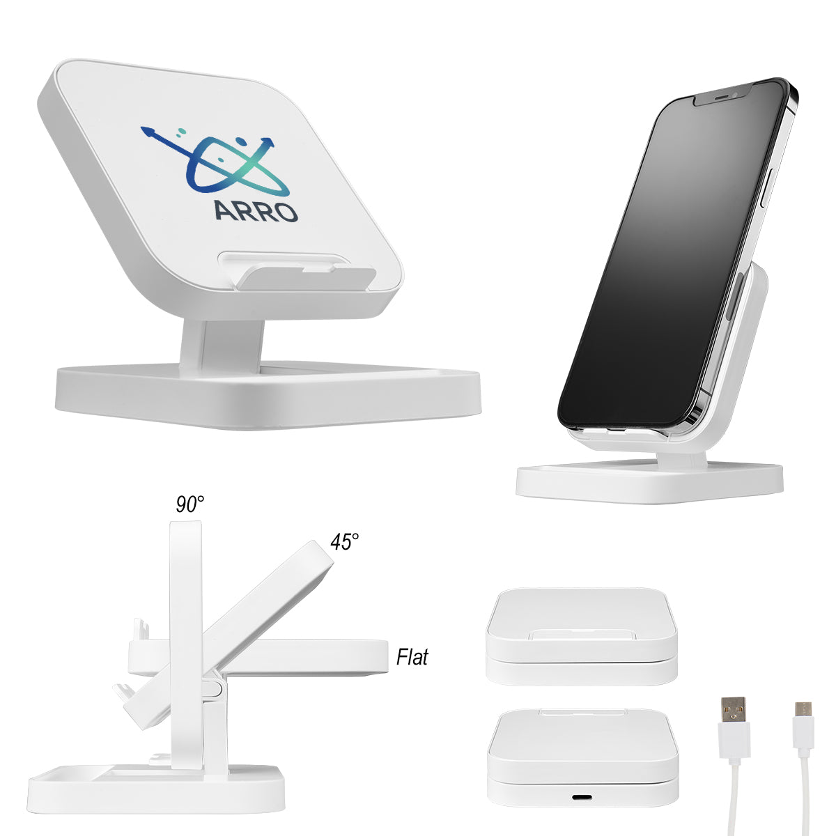 Custom logo 15W rABS Charging Phone Stand