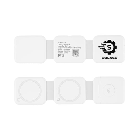 Custom logo Tri-Fold Wireless Multi-Charger