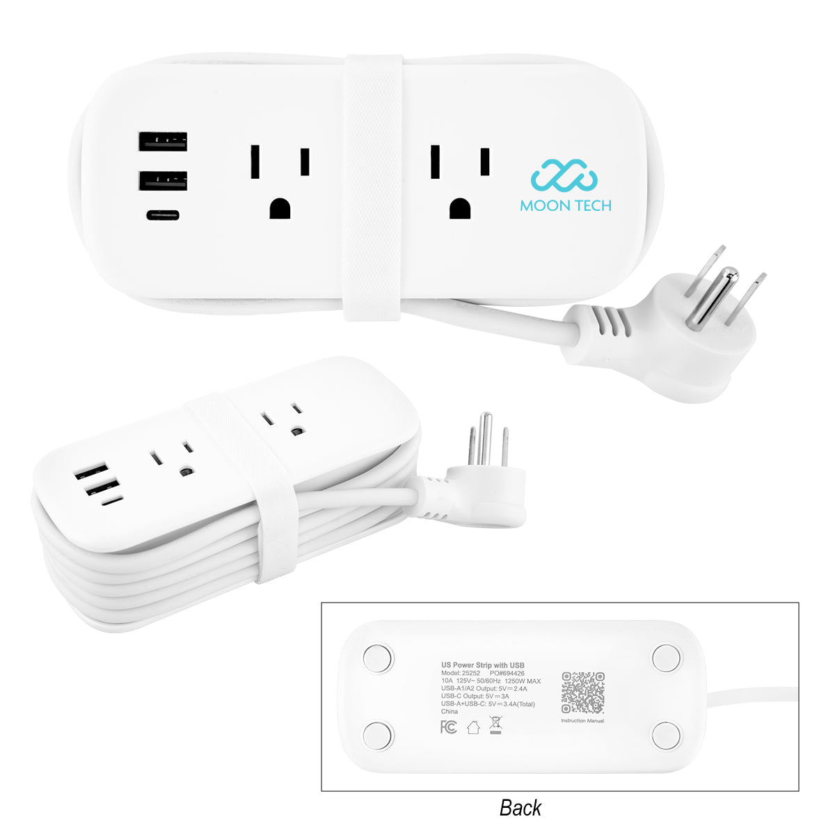 Custom logo Compact Multi-Outlet Power Strip