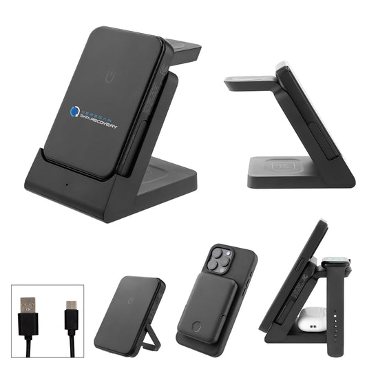 Custom logo 5,000 mAh Magnetic Power Bank & Watch Dock