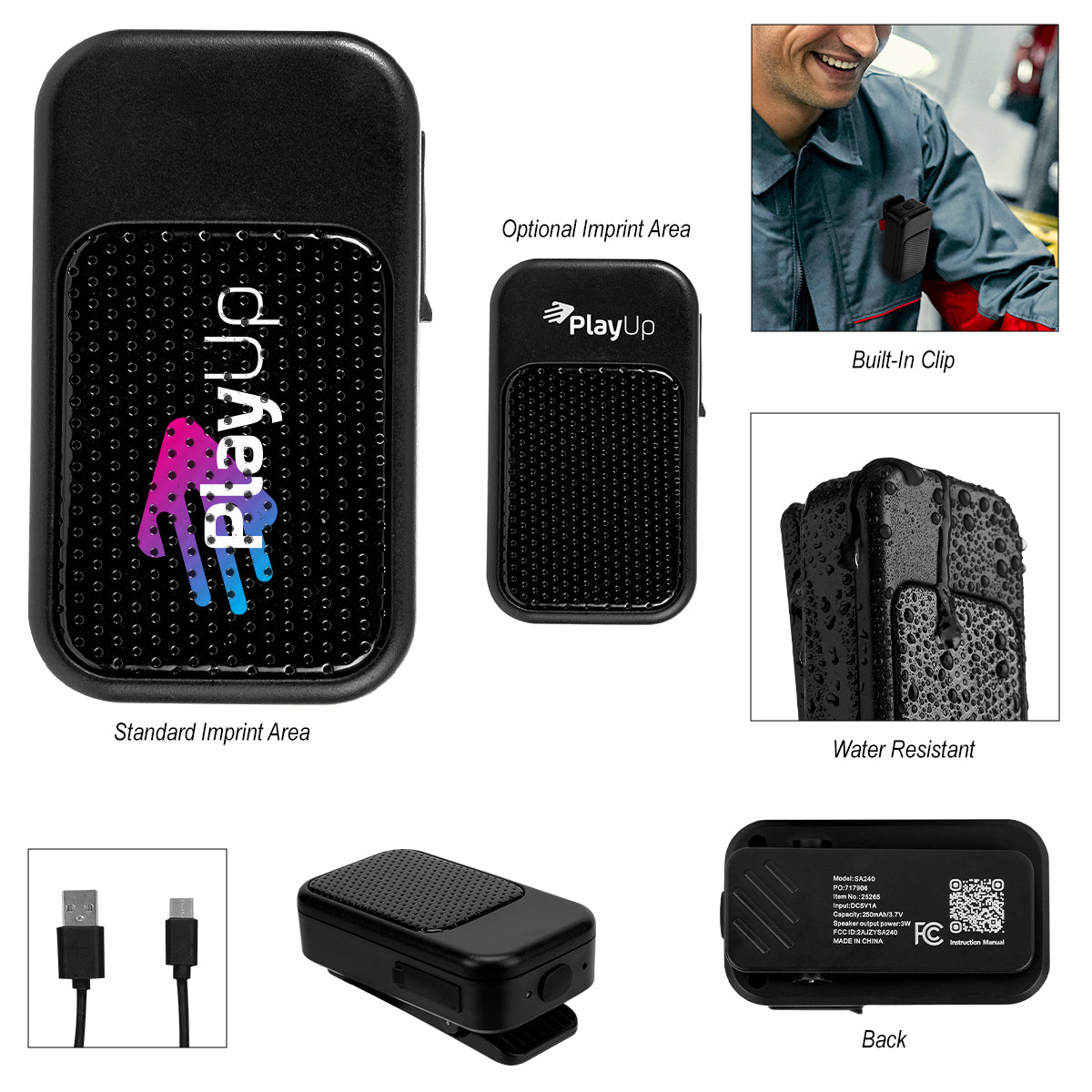 Custom logo Clip-On Mini Mesh Front Speaker