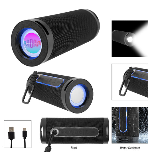 Custom logo Wireless Barrel Speaker Flashlight