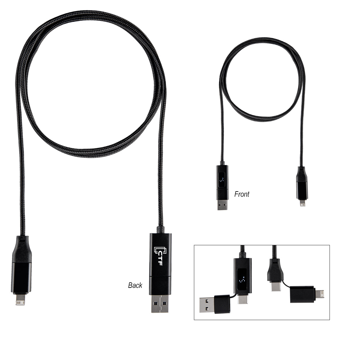 Custom logo 100W Dual Input Fast Charging Cable