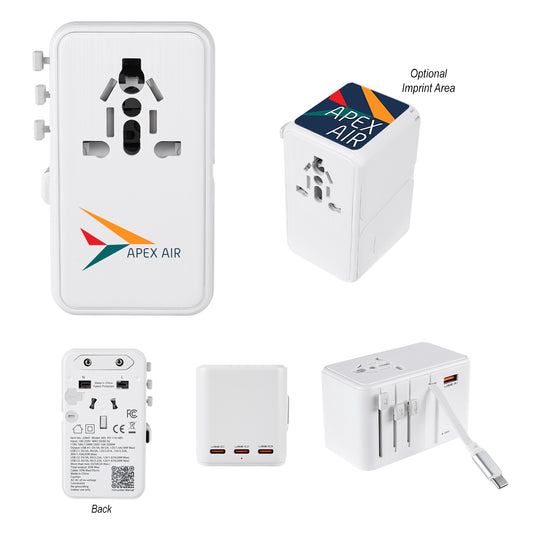 Custom logo 35W International Travel Adapter & Charging Cable