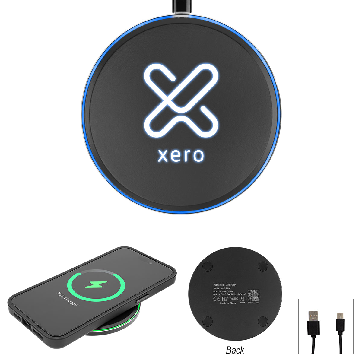 Custom logo 15W Slim Wireless Charging Pad