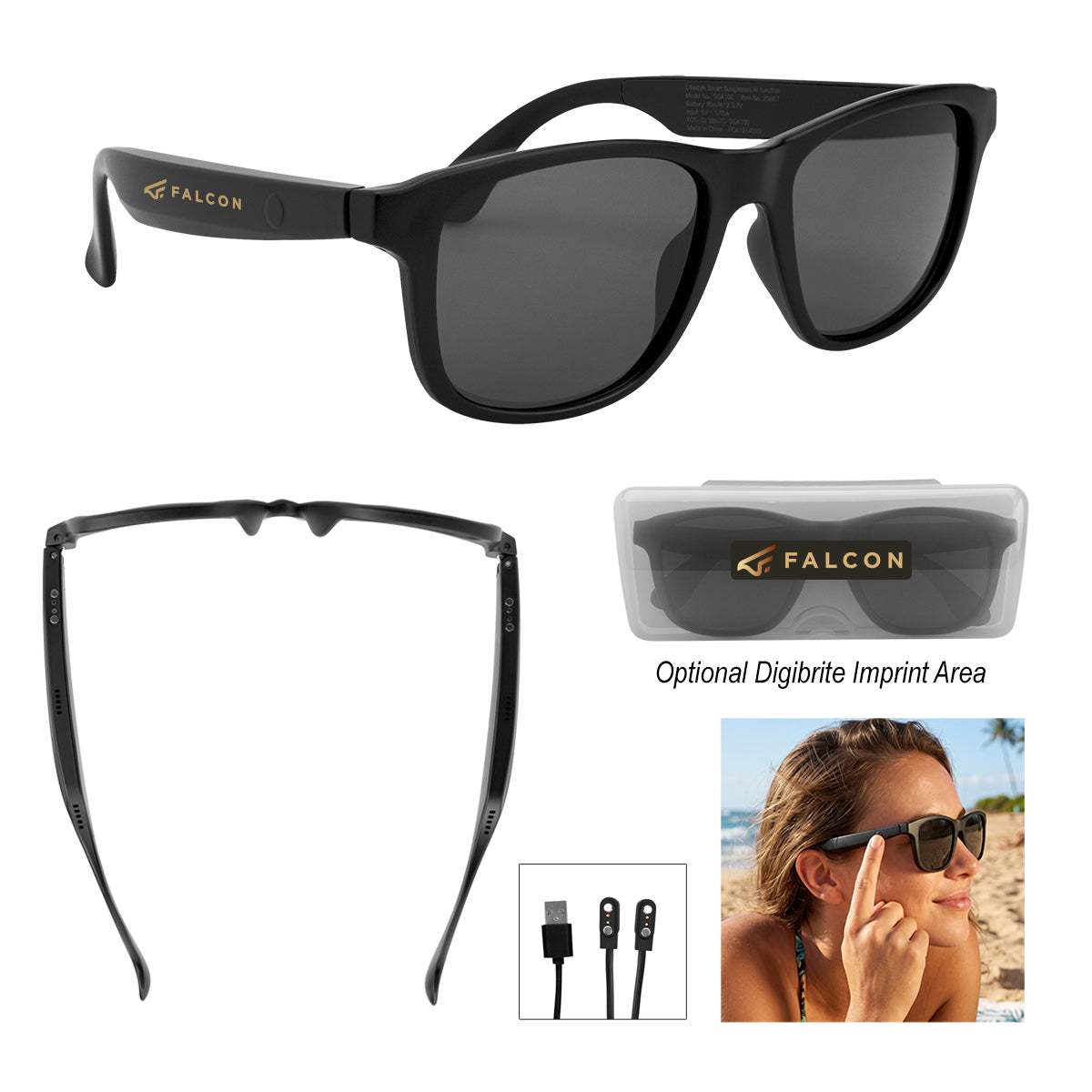 Custom logo AI Translator Sunglasses With Speaker
