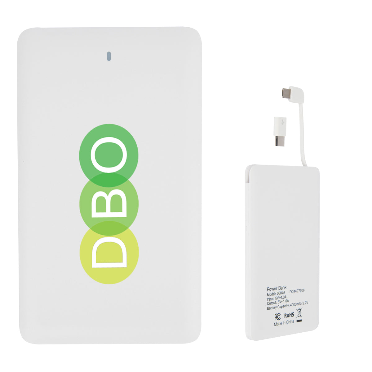 Custom logo Slim 4,000 mAh 3-In-1 Power Bank