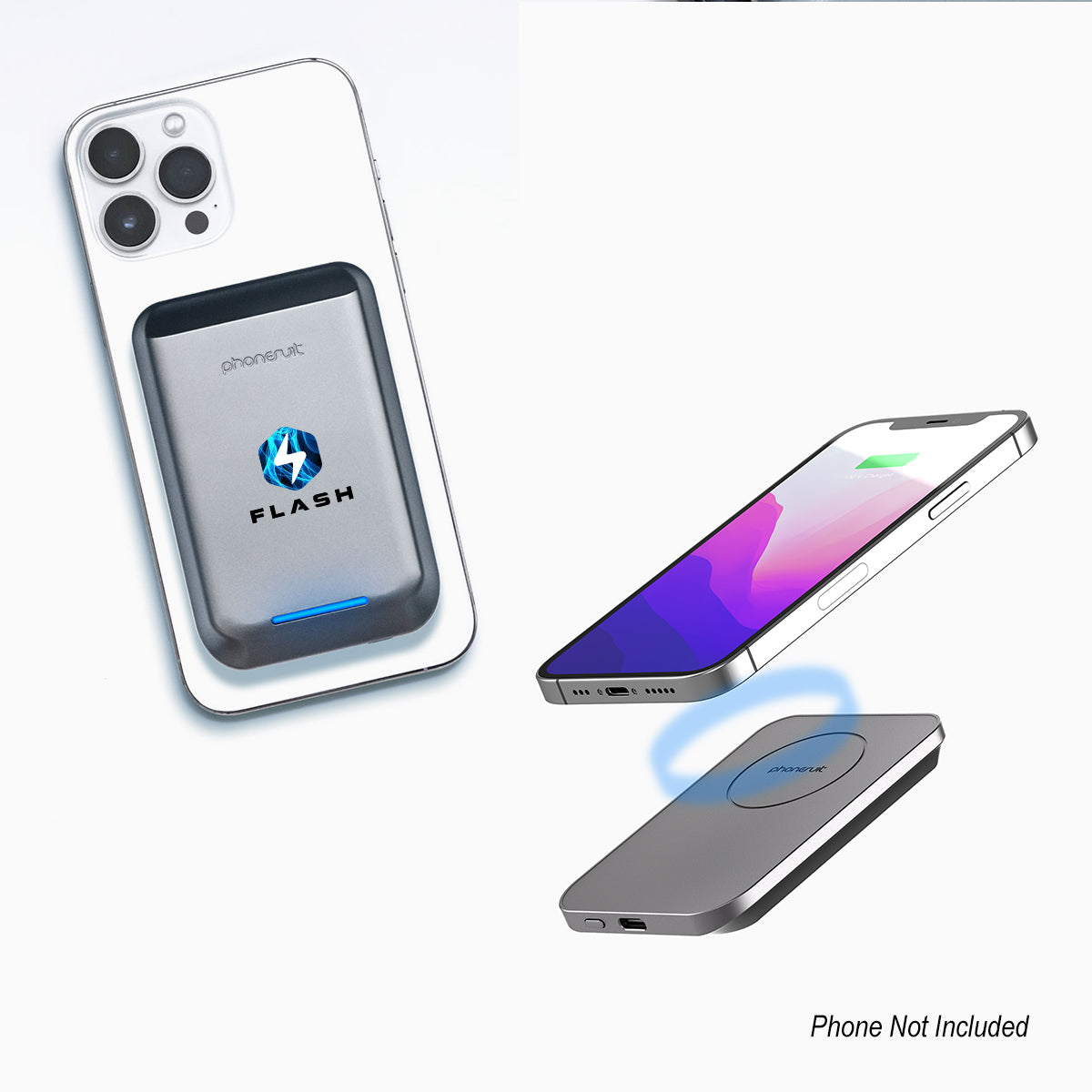 Custom logo 5,000 mAh PhoneSuit® Mag Max Wireless Portable Pocket Charger & Battery Pack