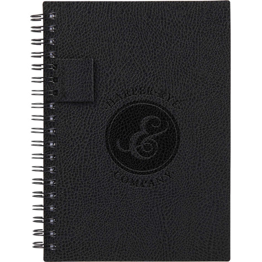Custom logo 5” x 7” FSC ® Recycled Pebble Grain Spiral Journal