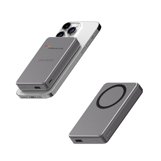 Custom logo 10,000 mAh PhoneSuit® Elite Mag Qi2 Wireless Battery Pack & Portable Pocket Charger