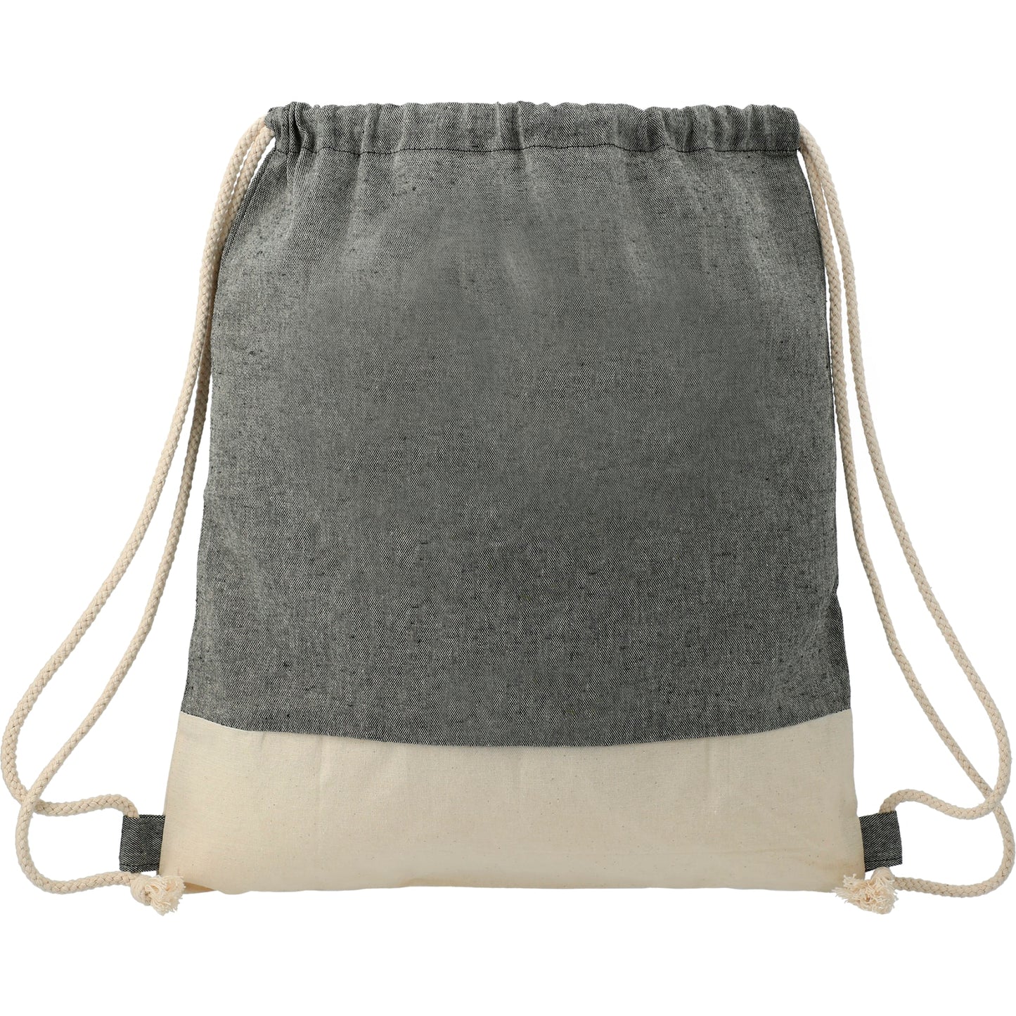 Custom logo Split Recycled Cotton Drawstring Bag