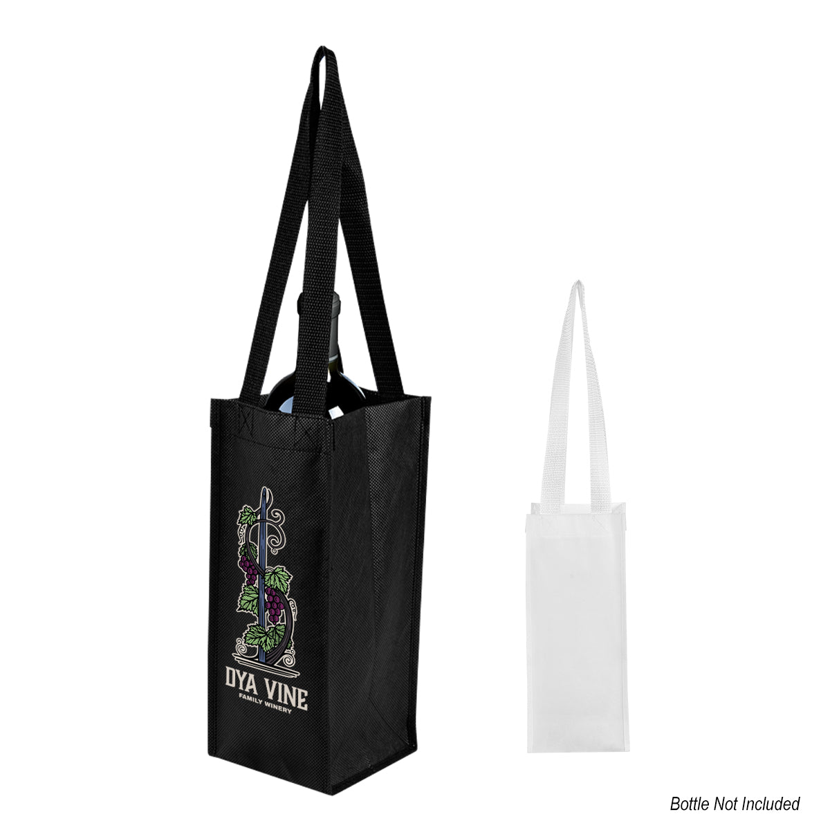 Custom logo Venice rPET Non-Woven Wine Tote Bag