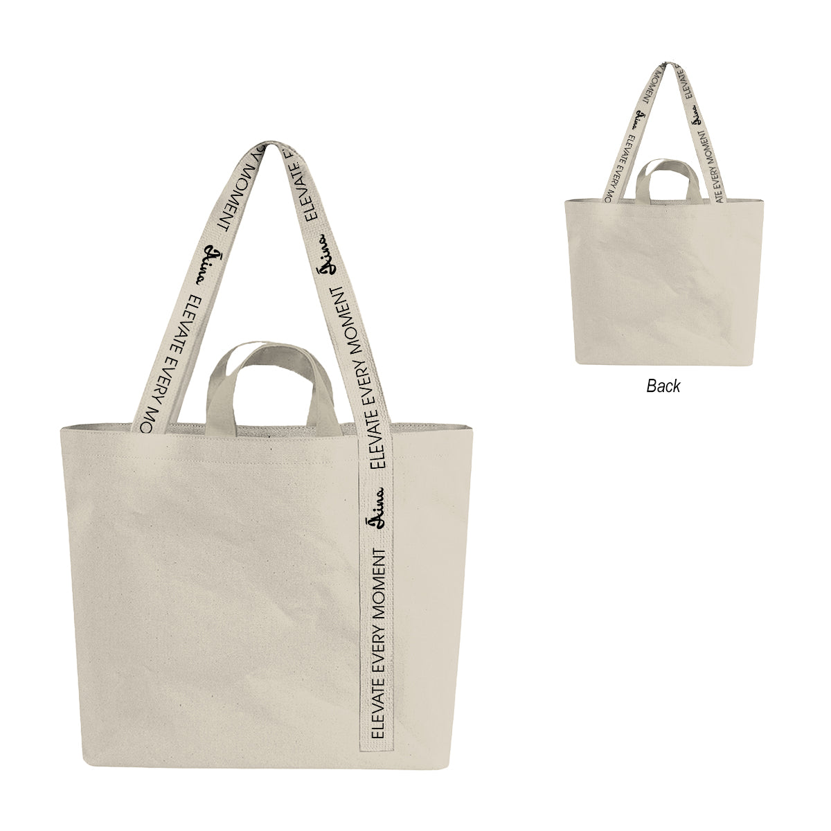 Custom logo 14 oz. Recycled Mono-Strap Canvas Tote Bag