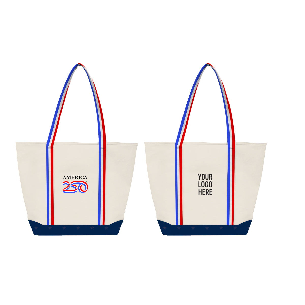 Custom logo AMERICA250™ Sublime Series Recycled Poly Canvas Starboard Tote Bag
