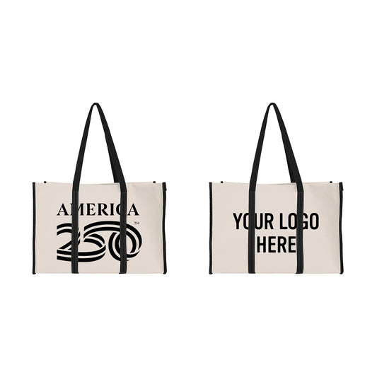 Custom logo America250™ Recycled Canvas Wrap Around Tote Bag