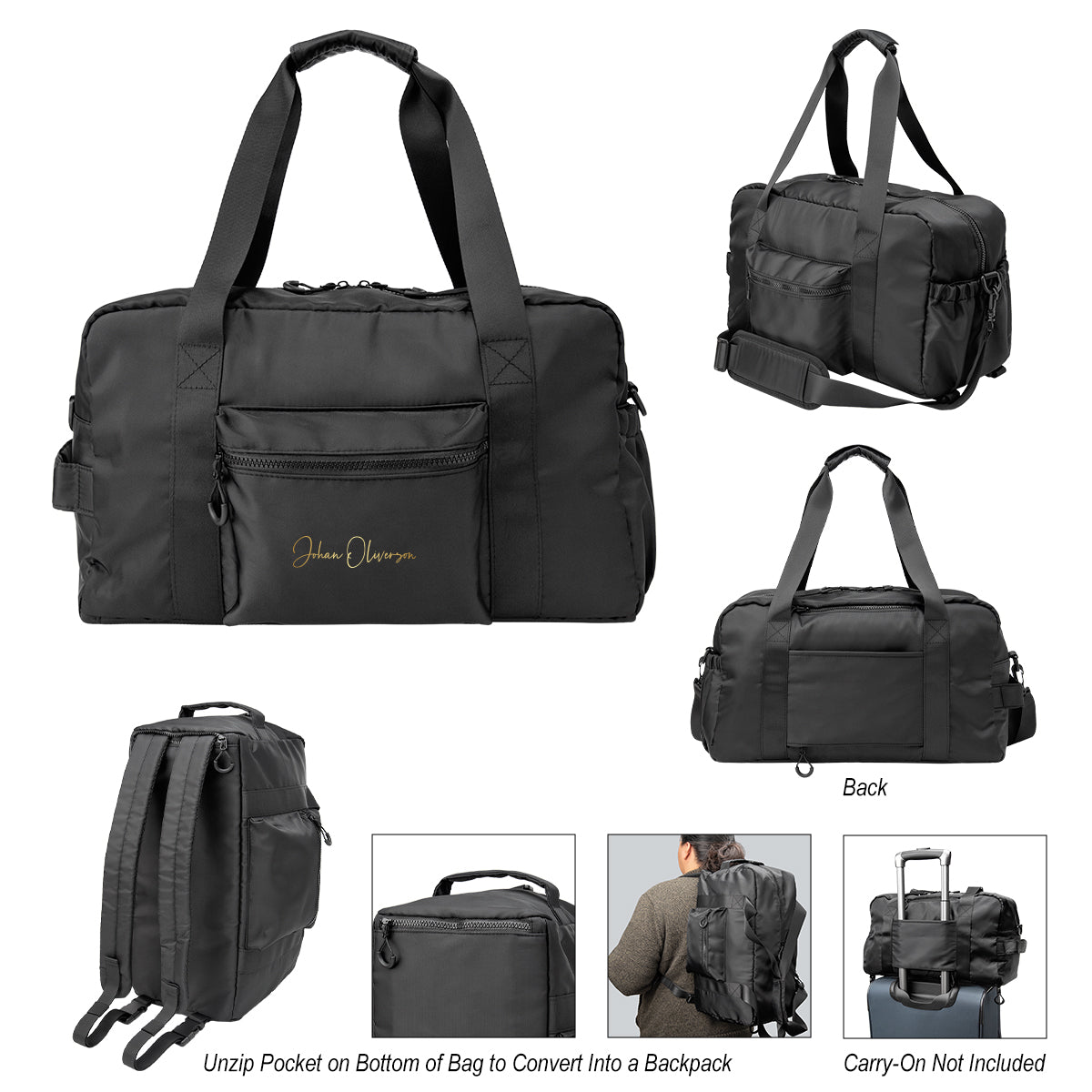 Custom logo Anywhere rPET Sport Duffel Bag And Backpack