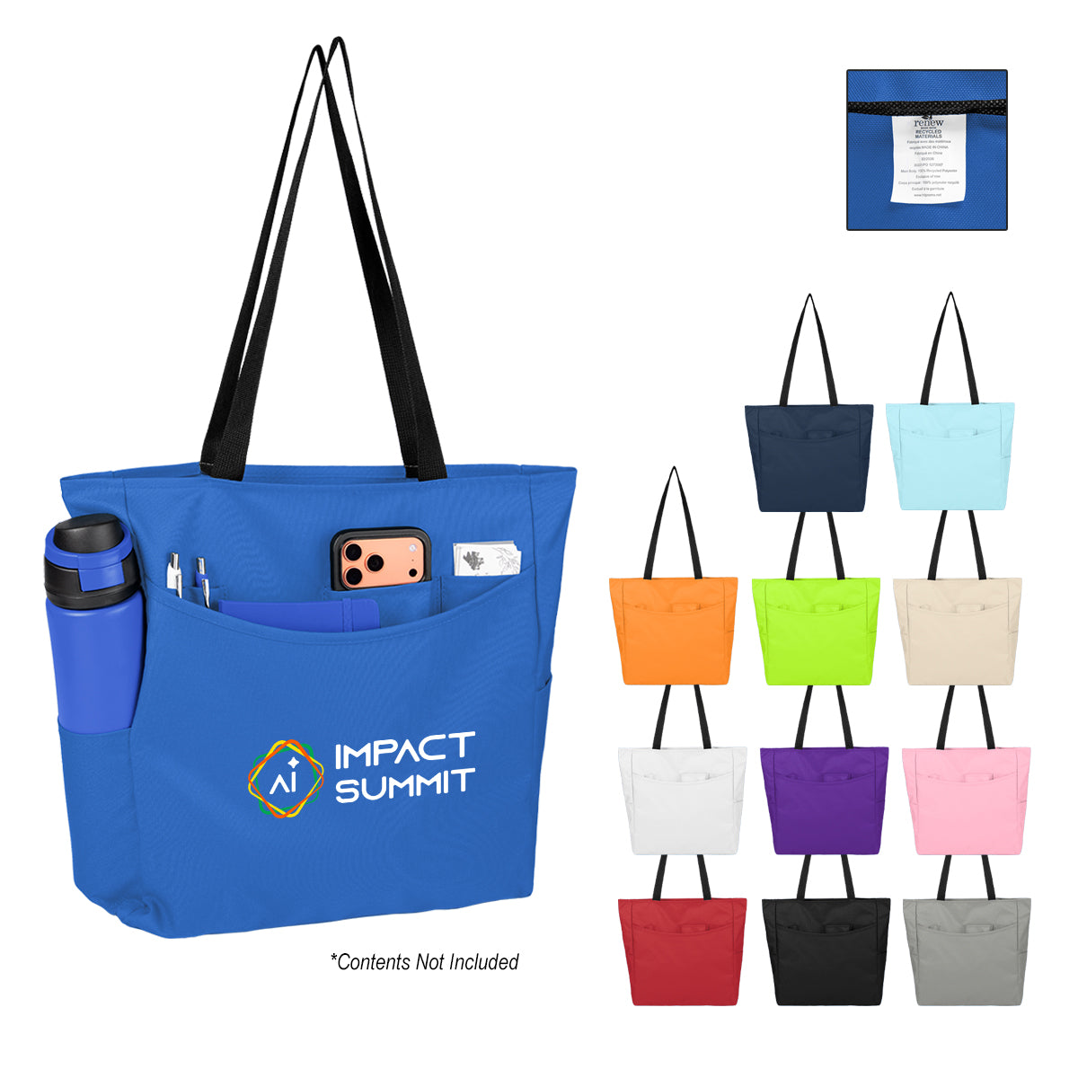 Custom logo Outline rPET Convention Tote Bag