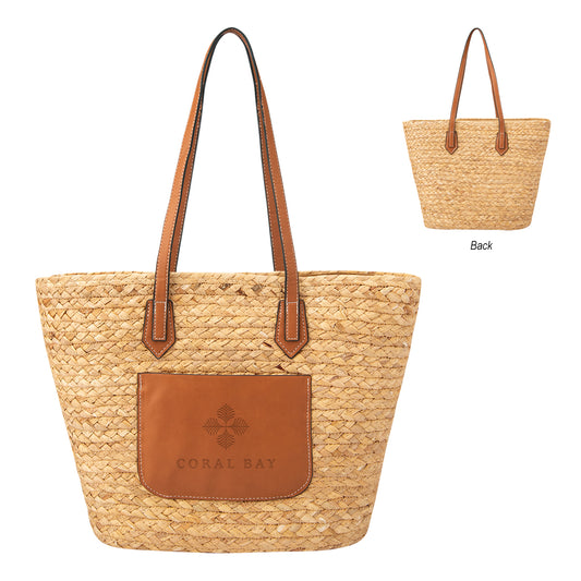 Custom logo Solana Hyacinth Grass Tote Bag