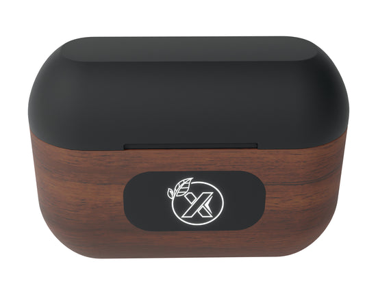 Walnut Wood Wireless Earbuds and Charging Case