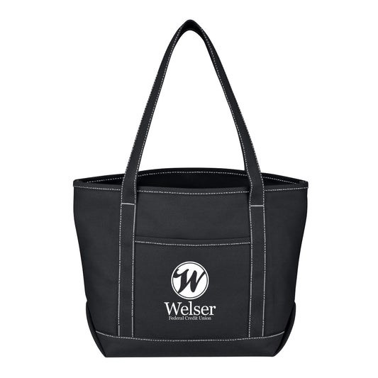 Custom logo Medium 24 Oz. Cotton Canvas Yacht Tote Bag