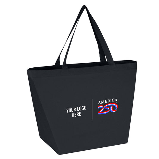 Custom logo America250™ Non-Woven Budget Shopper Tote Bag
