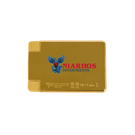 Custom logo AquaVault® ChargeCard Power Bank 2,300 mAh