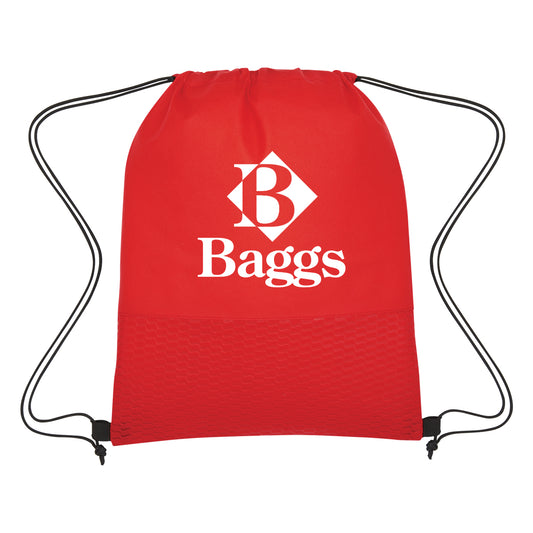 Custom logo Wave Design Non-Woven Drawstring Bag