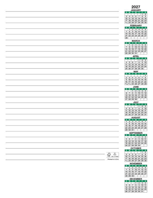 Scratch Pad Calendar