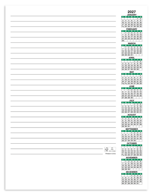 Scratch Pad Calendar