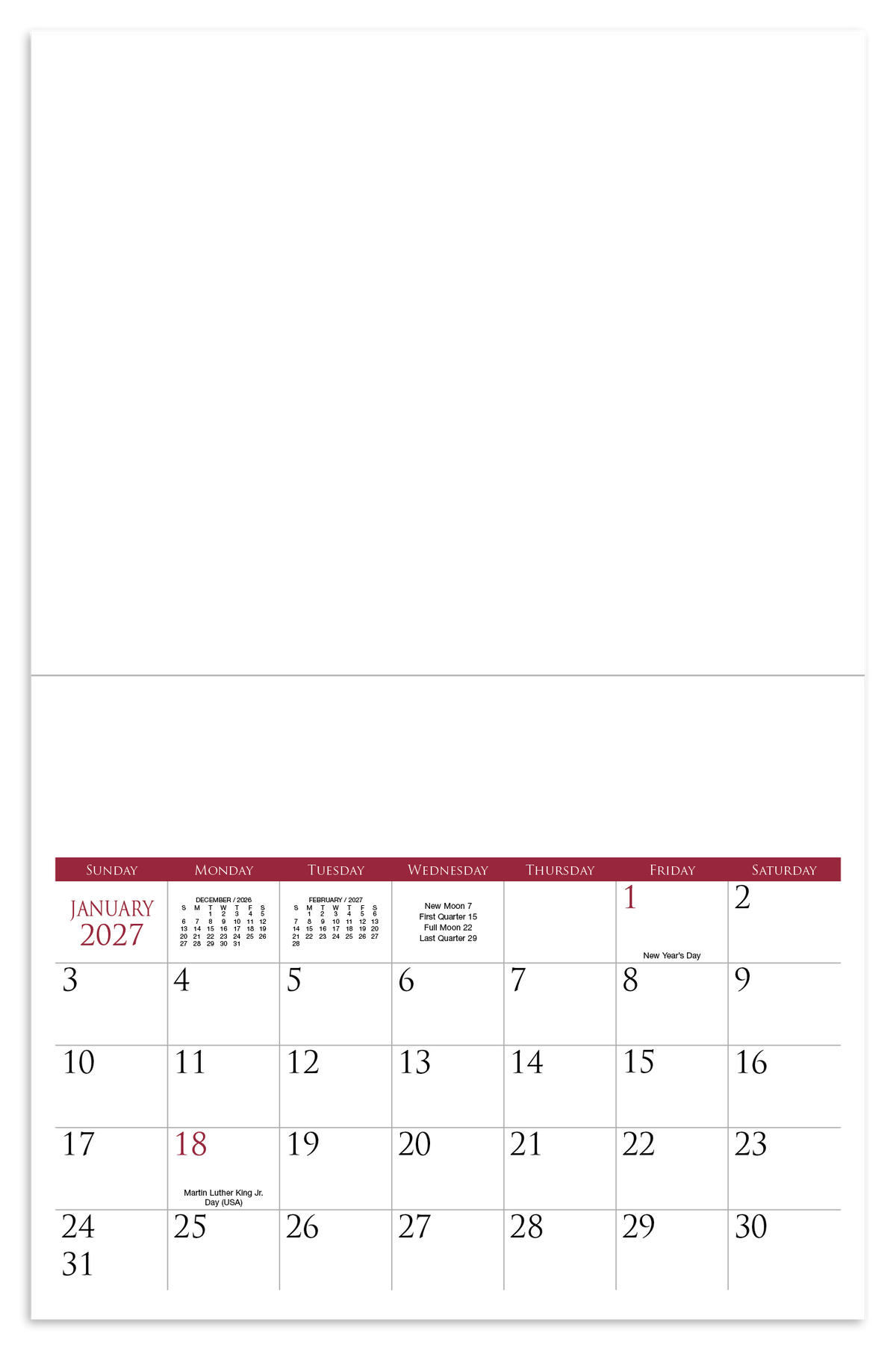 Custom logo Small Quantity Custom - Stapled Calendar
