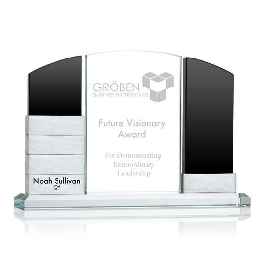 Custom logo Milestone Tower Award in Black