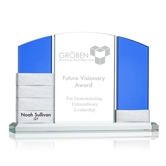 Custom logo Milestone Tower Award in Blue