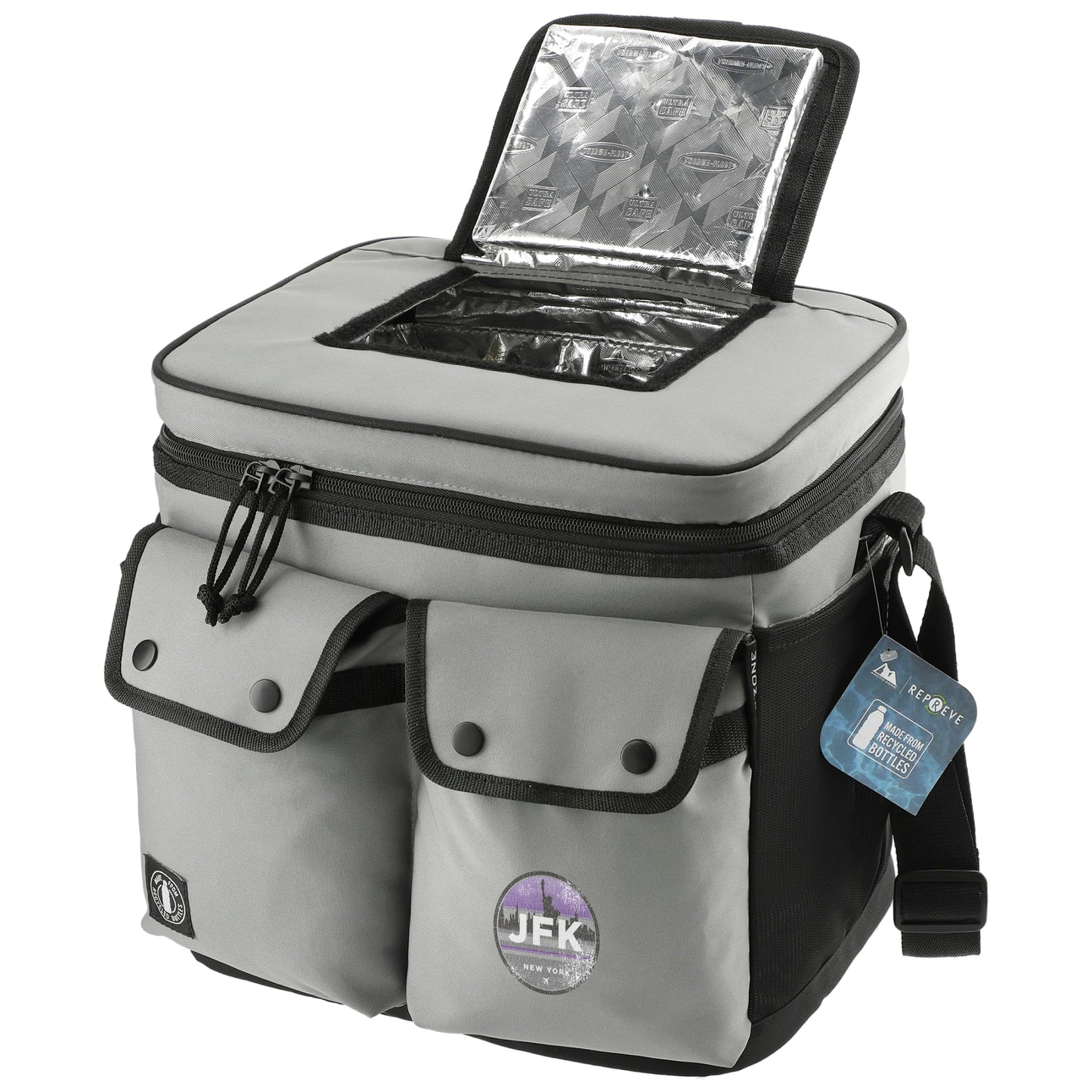 Custom logo Arctic Zone® Repreve® 24 Can Double Pocket Cooler