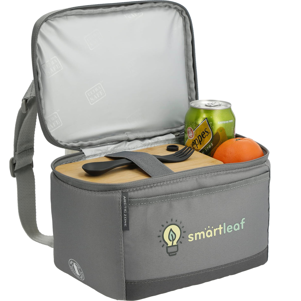 Custom logo Arctic Zone® Repreve® Recycled 6 Can Lunch Cooler