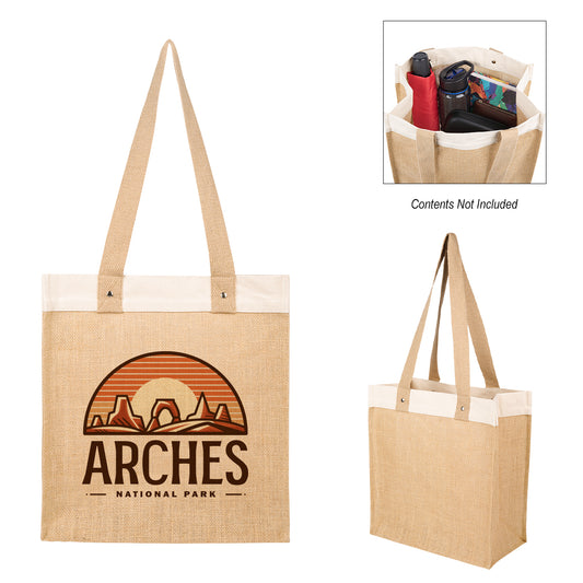 Custom logo Stephen 12 Oz. Recycled Cotton & Jute Tote Bag