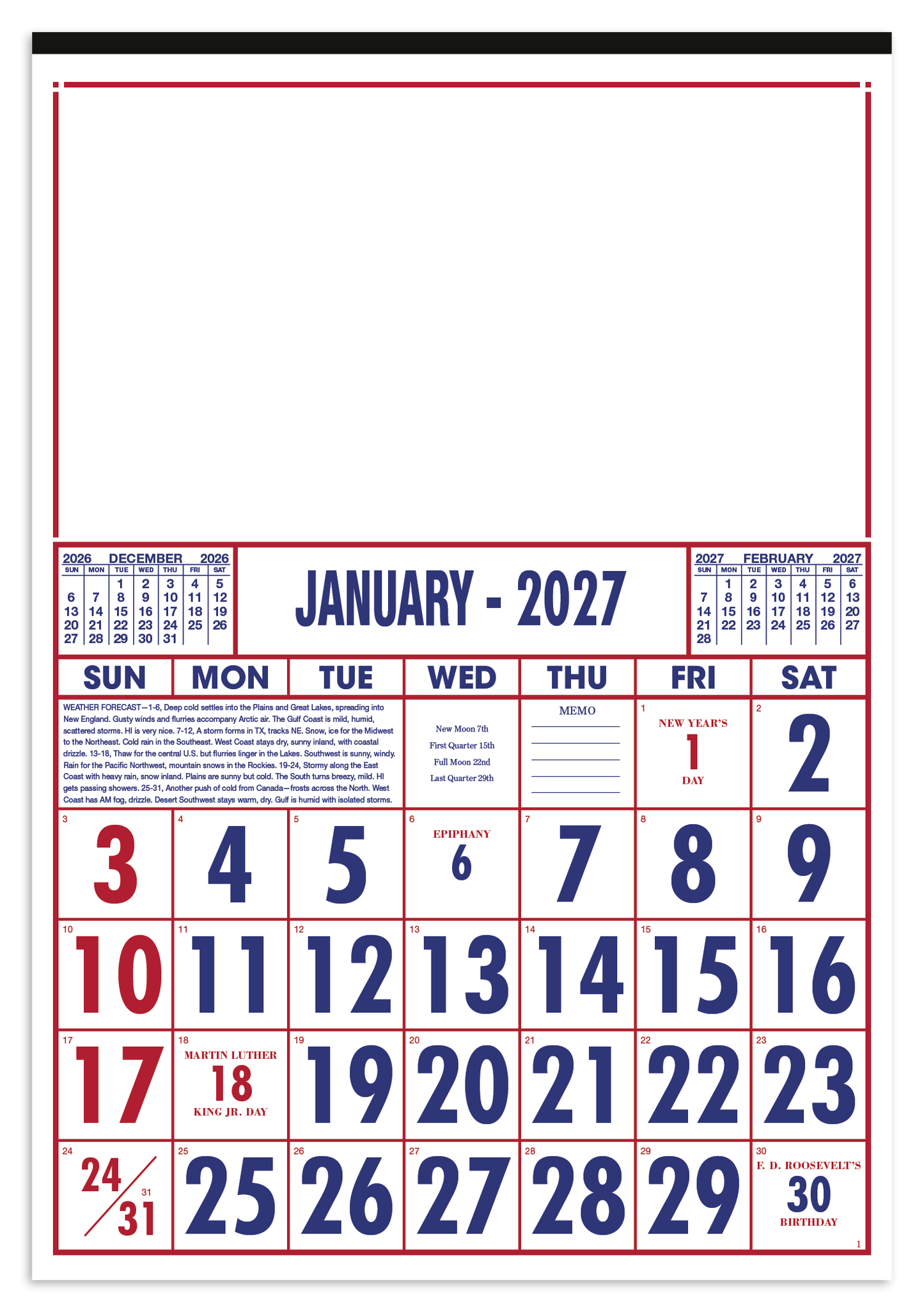 Commercial 12-Sheet Calendar