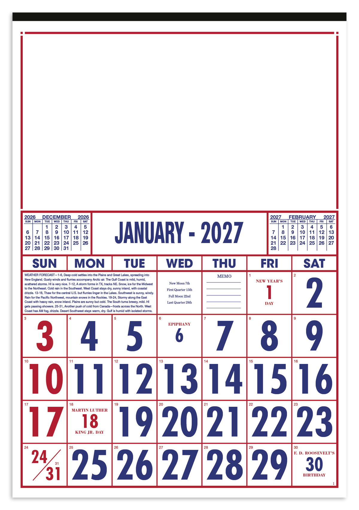 Custom logo Commercial 12-Sheet Calendar