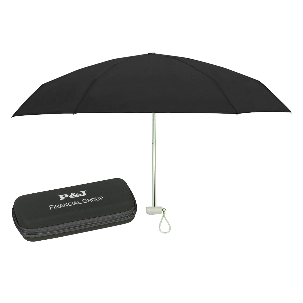 Custom logo 37" Arc Telescopic Folding Travel Umbrella With Eva Case
