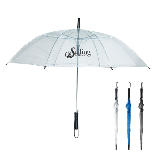 Custom logo 46" Arc Clear Umbrella