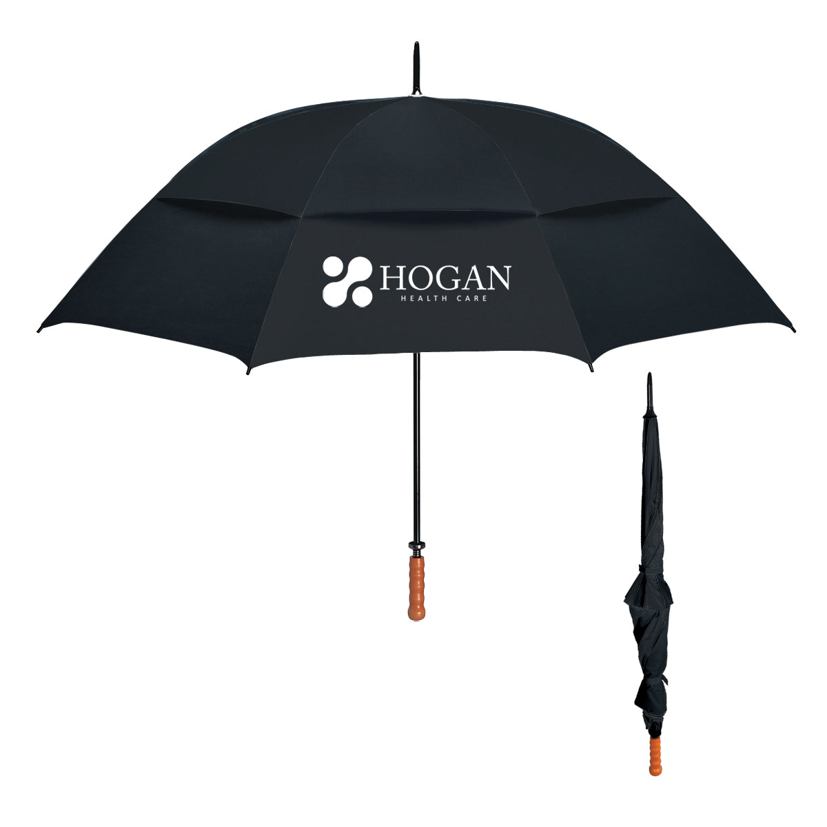 Custom logo 68" Arc Windproof Vented Umbrella