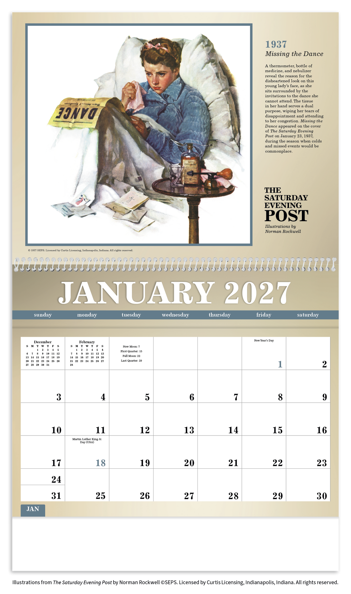 Custom logo The Saturday Evening Post Deluxe Pocket Calendar