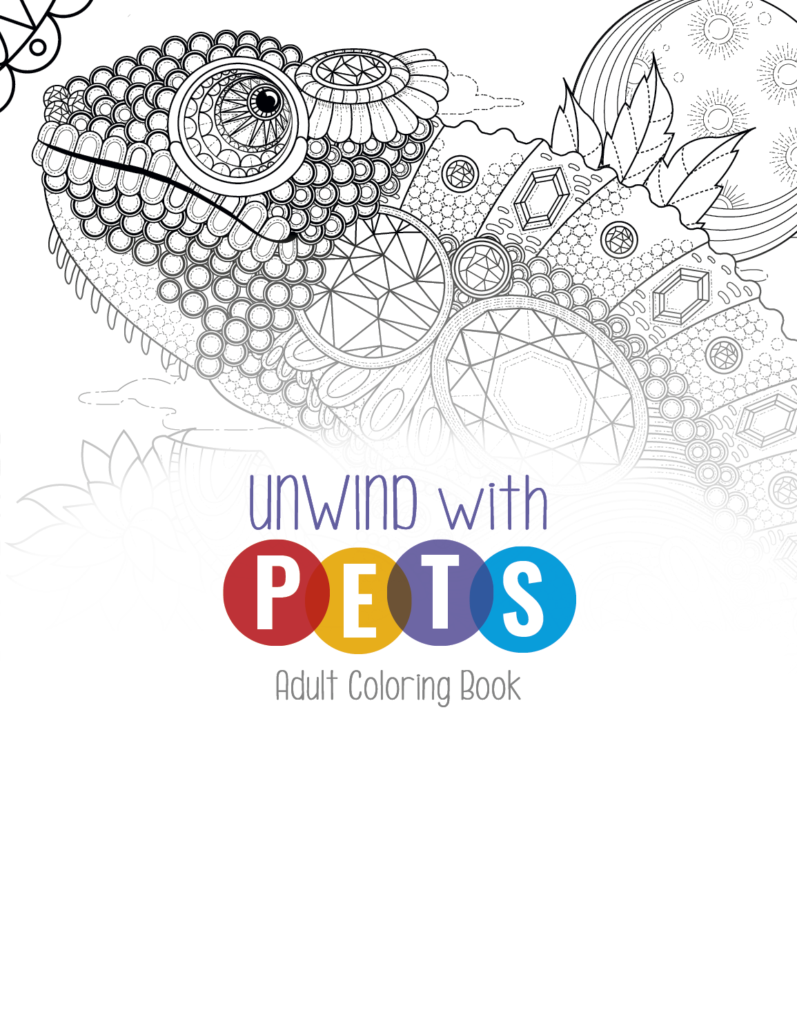 Custom logo Unwind with Pets Adult Coloring Book
