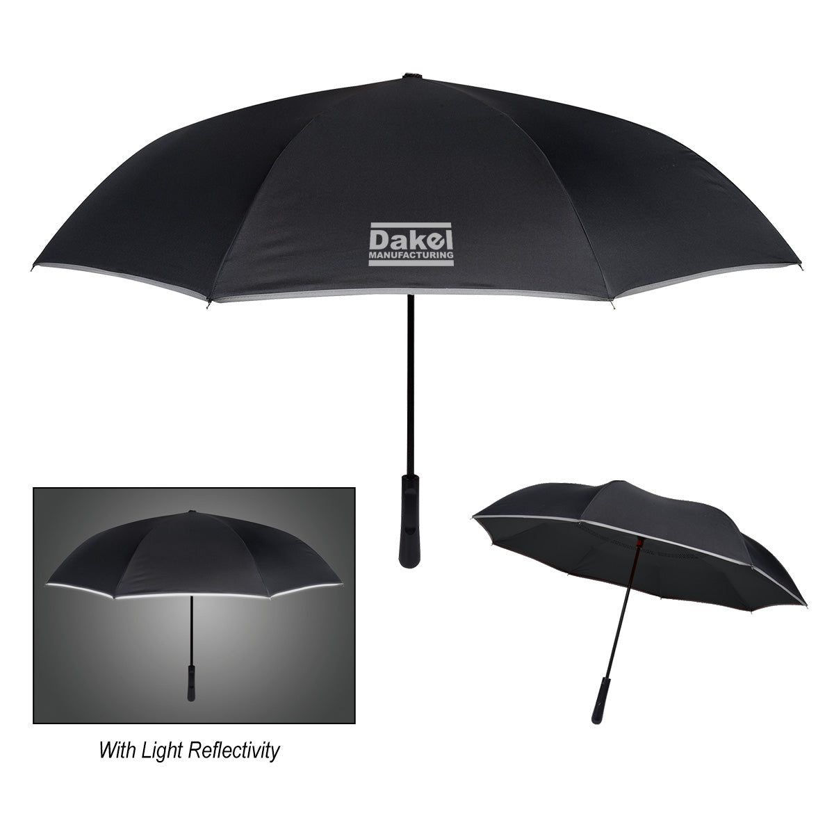Custom logo 48" Arc Reflective Edge Inversion Umbrella