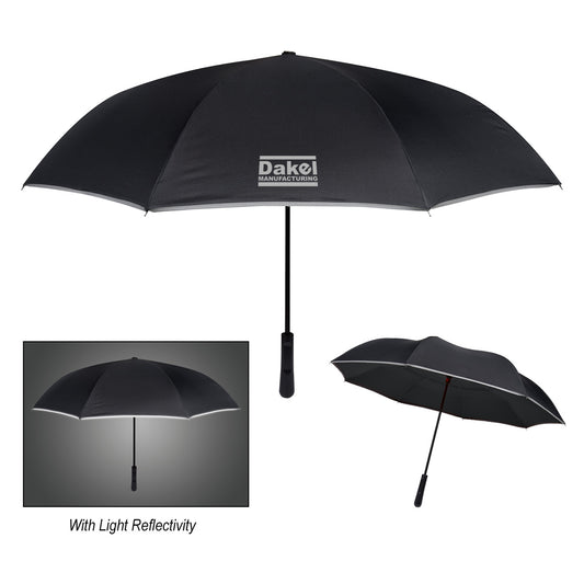 Custom logo 48" Arc Reflective Edge Inversion Umbrella