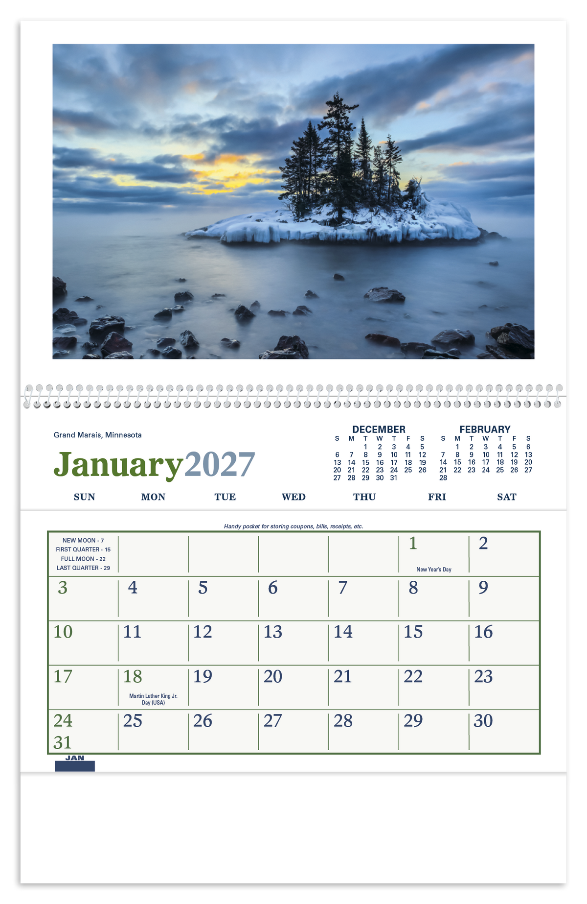 Custom logo Beautiful America Pocket Calendar