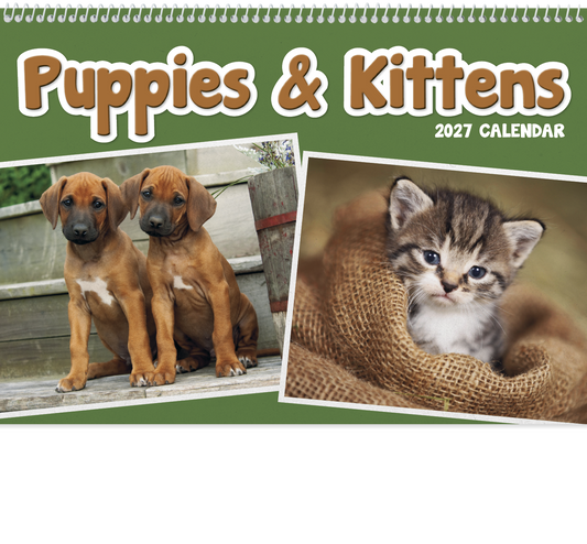 Custom logo Puppies & Kittens Pocket Calendar