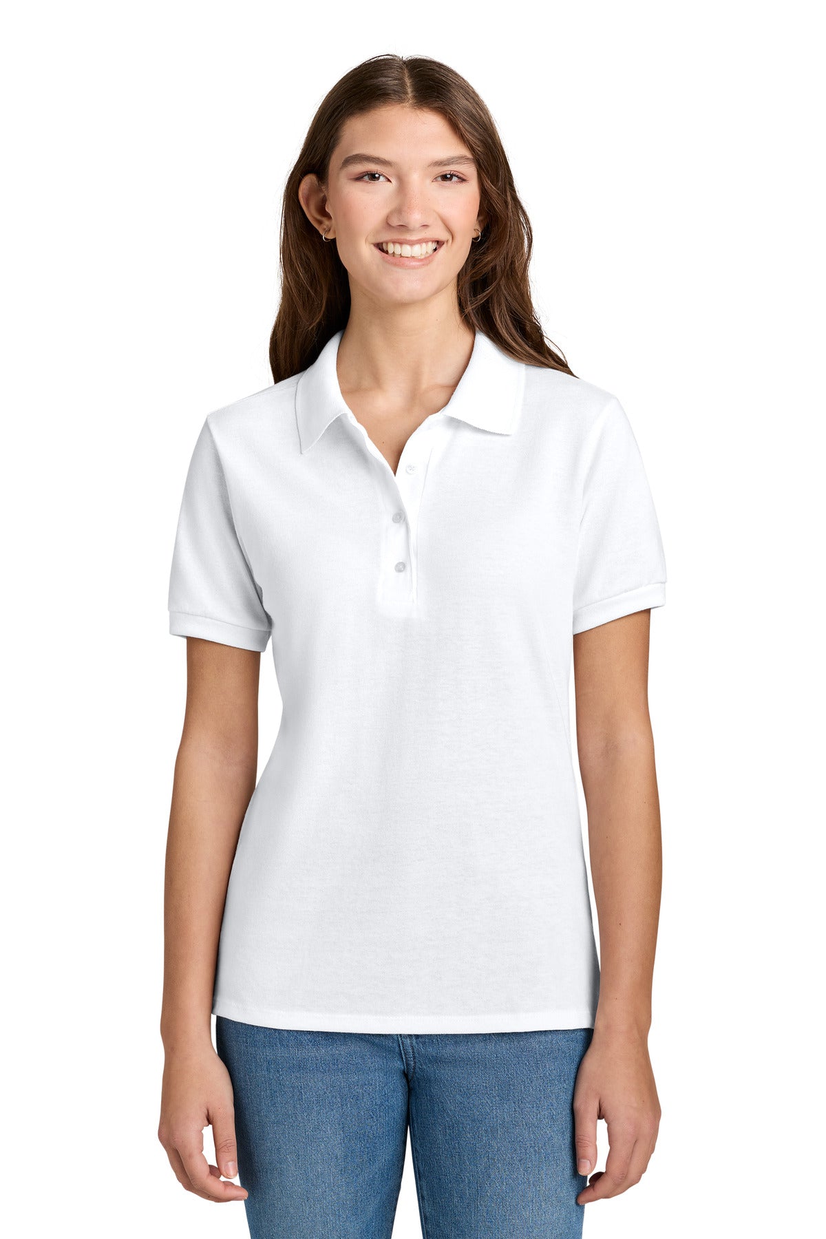 Custom logo Jerzees® Women's Dri-Power® Sport Shirt 437W in White